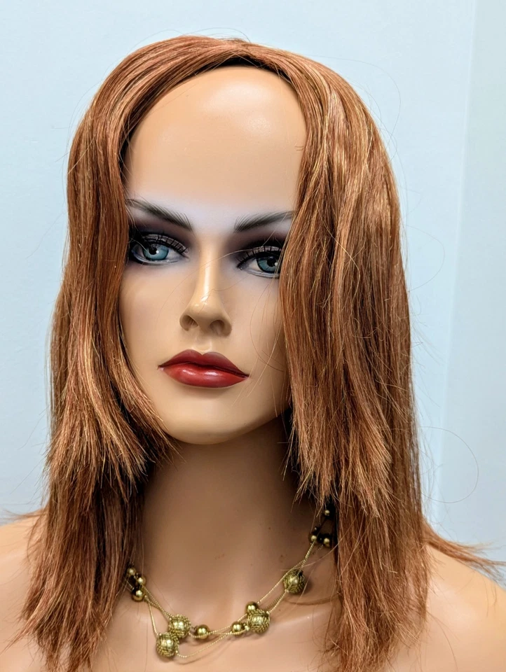 Синтетический прямой длинный парик с бахромой #27A клубничный светлый зигзагообразный парик - Изображение 4 из 4