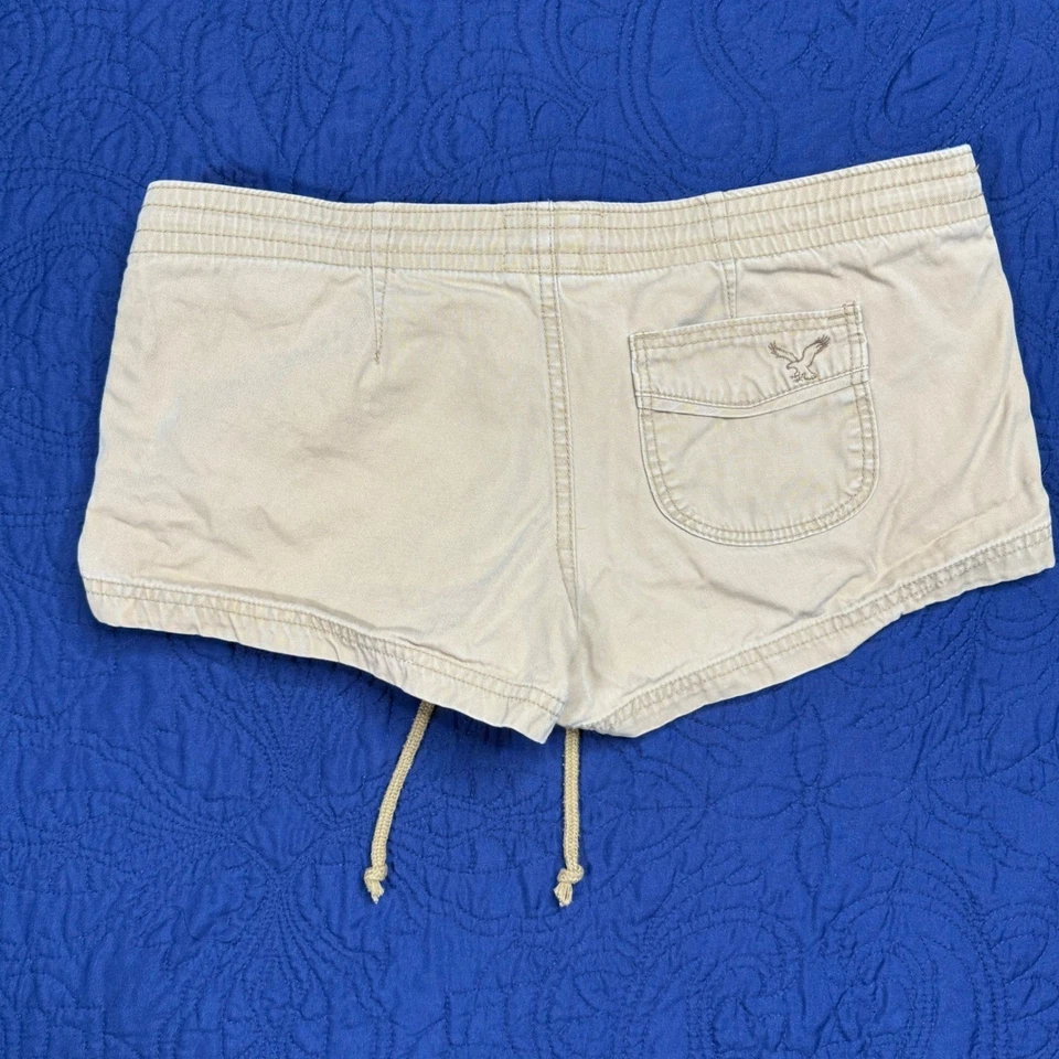 Y2K Vintage American Eagle Outfitters Women XS Tan/Khaki Micro Mini Shorts - Image 2 of 4