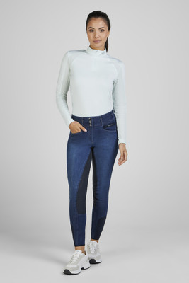 Mesh Longsleeve Pikeur Sports 7232 FS2025 white, iceblue 34-40 REDUZIERT