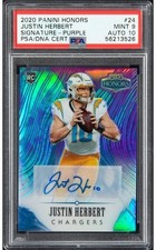 2020 Panini Honors #24 Justin Herbert Purple PSA 9 Auto 10 #2/4