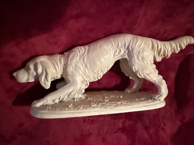 Vtg Signed A.Santini Norleans Italy Hunting Dog Setter Spaniel Golden Retriever