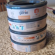 Diaper Genie Clean Laundry Max Odor Lock Refill 4 Pack Scent Clear 6.4m