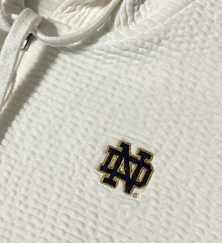 Cutter & Buck Women’s Notre Dame Coastal 1/2 Zip Hoodie XXL in Coconut - Picture 3 of 13