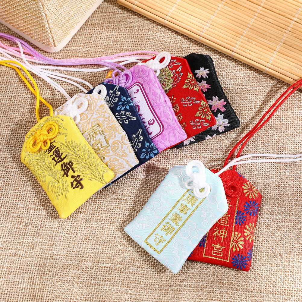 Dije amuleto japonés Omamori de 10 piezas para bolsa de la suerte de la fortuna significado