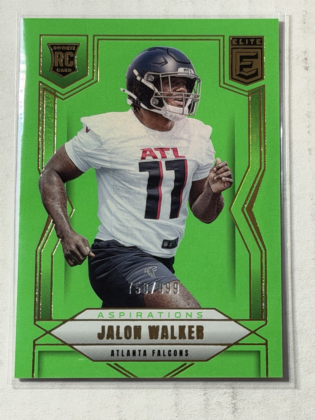 2025 Donruss Elite - Rookies Jalon Walker #165 Aspirations Lime Green /999 (RC)