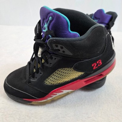 Nike Air Jordan 5 Retro mens Black Red Purple Size 9 Sneakers SH13