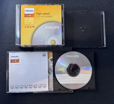 10 Stück Philips CD-R 700MB Rohlinge 80 Min Aufnahmezeit max. 52 X High-Speed