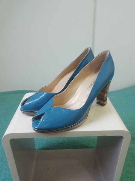 Women Peter Kaiser Heels Turquoise Leather 38