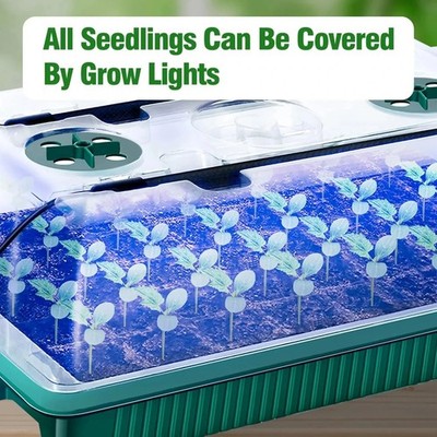 2 Packs, Seed Starter Trays With High Dome Germination Kit - 80 Cells, 4 LED Gro