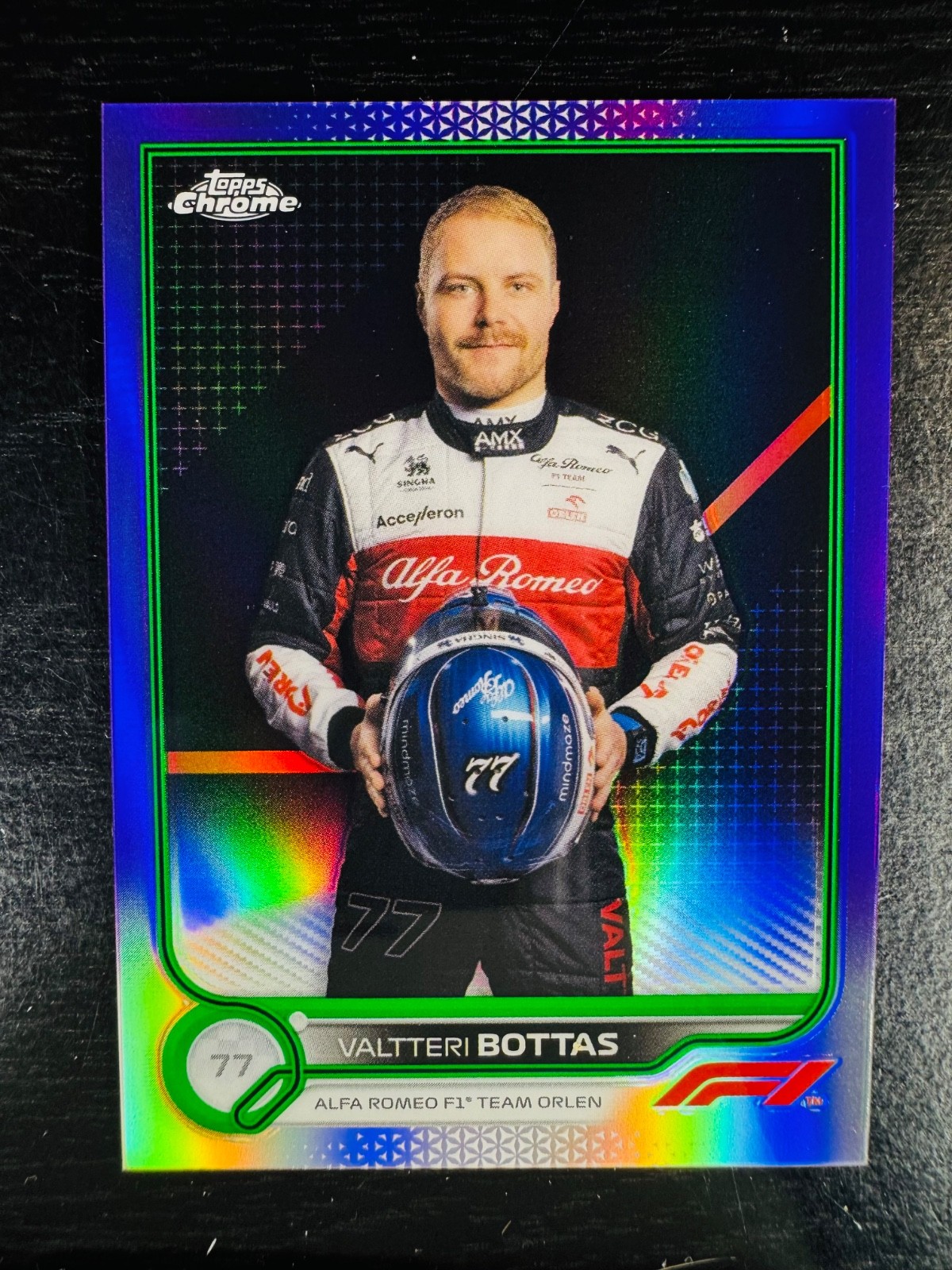 2022 Valtteri Bottas Purple / Green Refractor Topps Chrome #57 Formula 1 F1