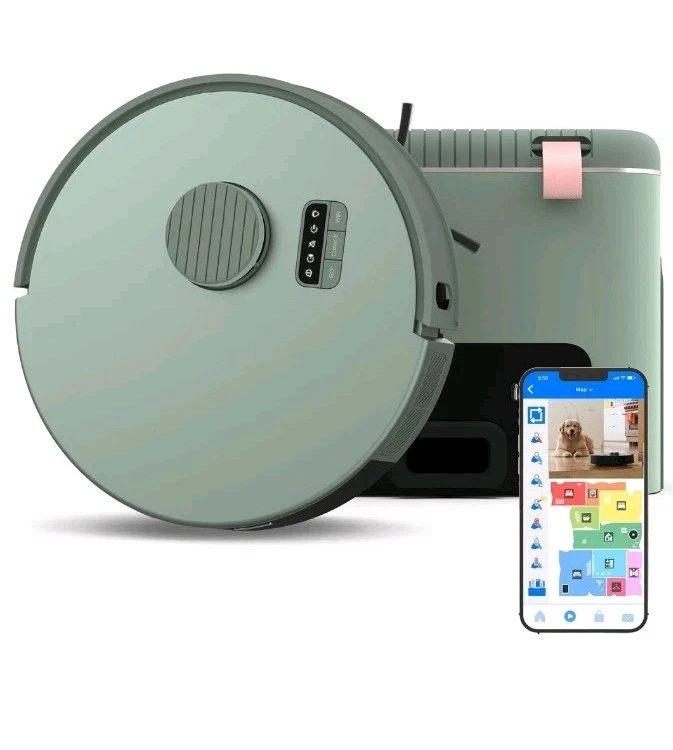Bio Robot Vacuum and Mop with Smart Navigation in Ravine Green w/ Odor Filtering