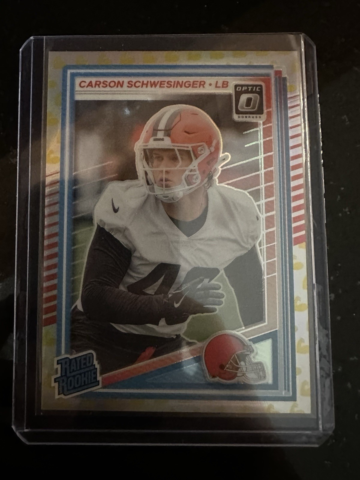 2025 Panini Donruss Optic - Rated Rookie Carson Schwesinger #217 Flex Prizm /199