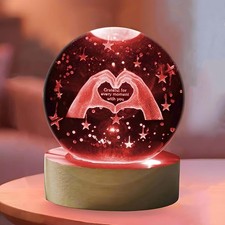 3D Couple Crystal Ball Love Gifts for Her Girlfriend Valentine's Gifts for Women