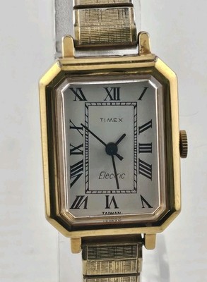 Timex Electric 10k Gold Plated Ladies Cocktail Watch Vintage 1981 Running 