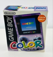 Nintendo Game Boy Color Console Clear Purple Gameboy Handheld System Tested