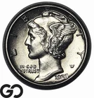 1923-S Mercury Dime *Lustrous Key Date* Scarce Choice BU++, Tough This Nice!