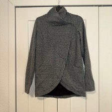 Lululemon Wrap Cardigan Jacket Charcoal Heather Snap Closure Pockets Size 4