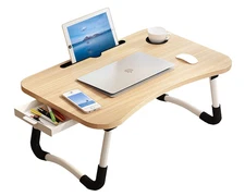 Lap Desk with Storage Drawer, Holders for Cup and Tablet, Laptop Bed Tray Table