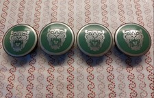 4x JAGUAR GROWLER 1995-2009 ALLOY WHEEL COPRIMOZZI BADGE SET of 4...
