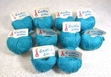 Classic Elite Yarns Caitlin Cotton Yarn Turquoise / Teal 10 Balls Brazil