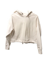Calvin Klein White Cropped Performance Athletic Hoodie Sweatshirt Size XS  