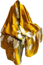 Elegant Silk Scarf Shawl for Women Lightweight Floral Satin Scarf Trendy Silky S