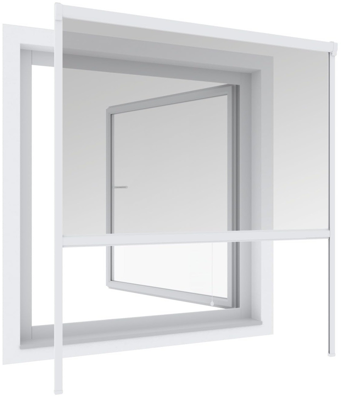 Moustiquaire enrouleur Windhager store moustique recoupable 130x160 pour fenêtre blanche