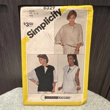 VINTAGE! 6329 Simplicity Sz 10-12 Sewing Pattern Misses 1980s Clothing