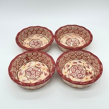 Temptations Old World 6" Round Personal Casserole/Dessert Dishes Set Of 4 Red & 