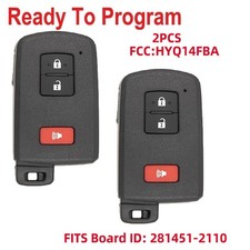2 For 2015-21 Toyota Tacoma Smart Key Keyless Remote Fob Hyq14fba 281451-2110 Ag