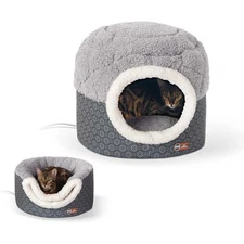 K&H Pet Products Thermo-Pet Nest Heated Cat Bed Gray Small 18 X 15 Inches (4C FF