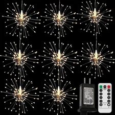 Remote Firework Lights Led Copper Wire, 8 Connection Total 800 LED Fairy Twinkle