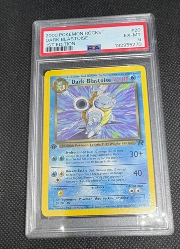 2000 POKEMON ROCKET 1ST EDITION #20 DARK BLASTOISE- NON HOLO PSA 6