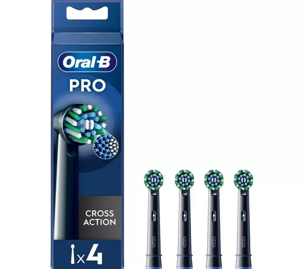 Oral-B Black Pro Cross Action Toothbrush Heads, 4 Pack - Image 8