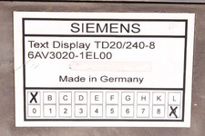 6AV3020-1EL00 TEXT DISPLAY TD20/240-8 SIEMENS - Reconditionné - Garantie 24 mois