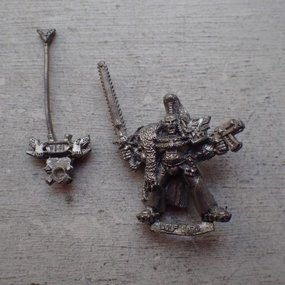 Citadel Warhammer 90s 40K Space Marine Wolf Lord Ragnar Blackmane B