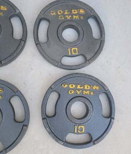 Gold's Gym (4) 10 Pound 2" Olympic Barbell Weight Plates Easy Grip 40 total lb - Picture 3 of 8