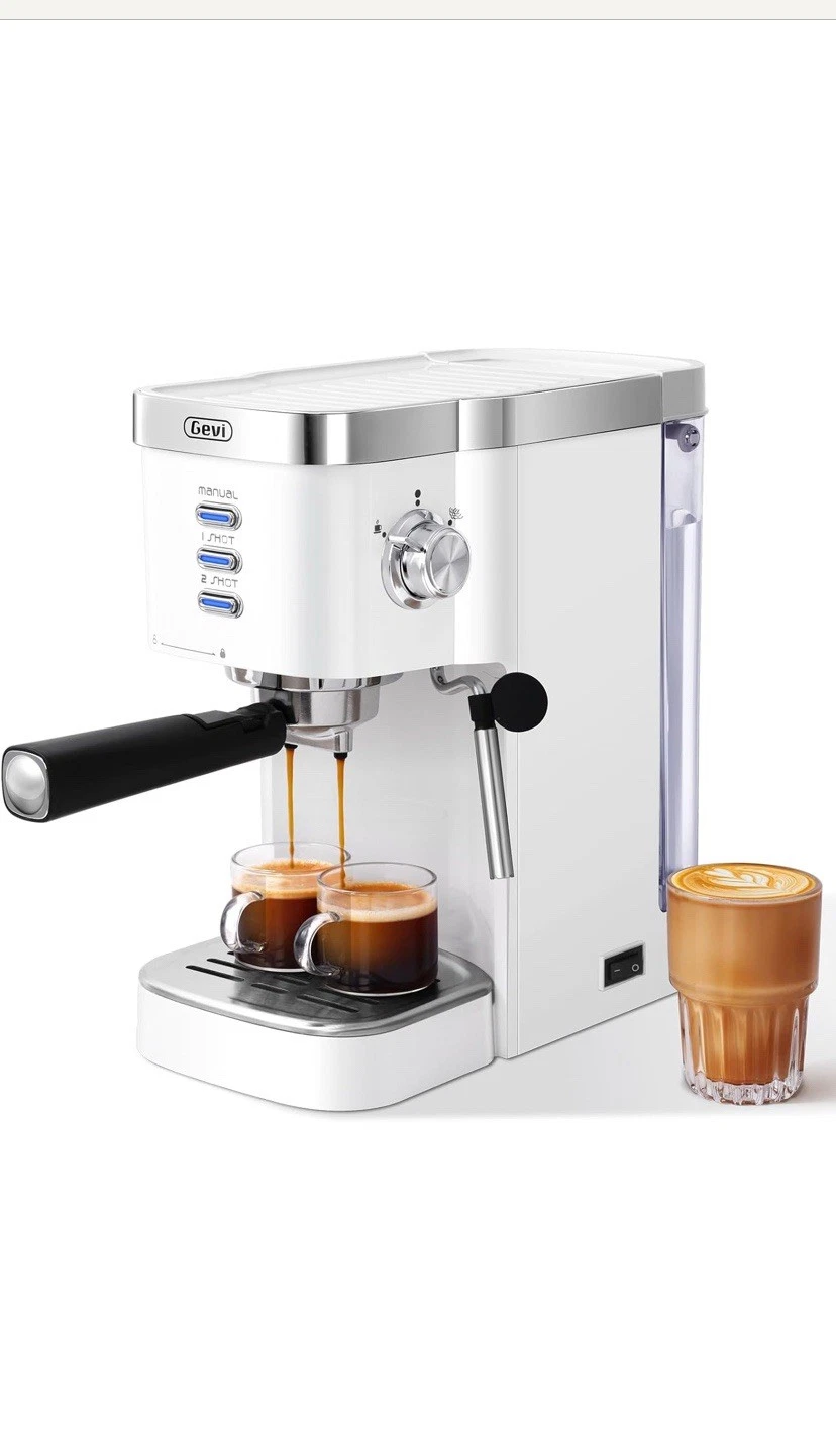 Gevi Espresso Machine 20 Bar High Pressure Compact Espresso Machines - W/Silver
Opens in a new windo