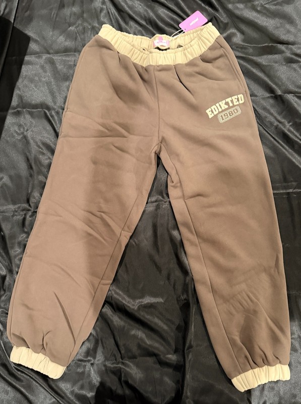 Edikted 1980 Sweatpants Size M Brown / Tan New with Tags