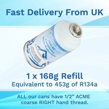 Car Air Con Conditioning TopUp Aircon Recharge Refill Regas DIY Gas Can UK R134a