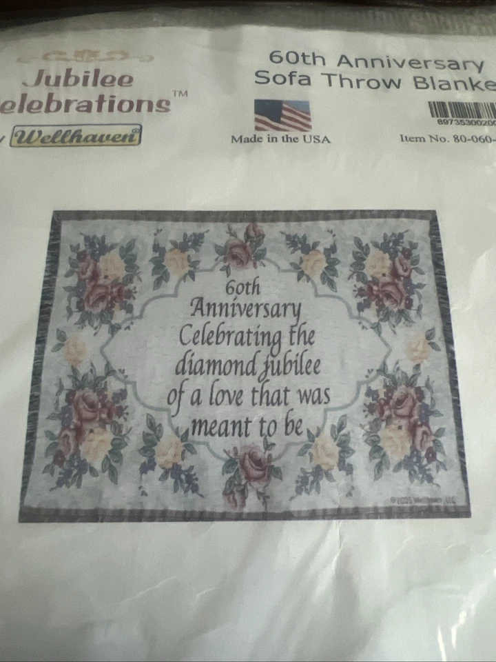 Jubilee Celebrations by Wellhaven 60th Anniversary Limited Edition Sofa Throw - Image 4 of 4