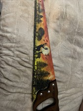 Hand Painted Hand Saw Buck and Doe In The Sunset Wood Handle