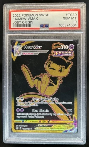 2022 Pokemon SWSH Lost Origin Mew VMAX Trainer Gallery #TG30/TG30 PSA 10