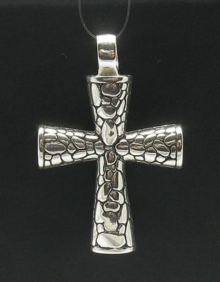 Genuine Sterling Silver Pendant Cross Solid Punched 925 Handmade