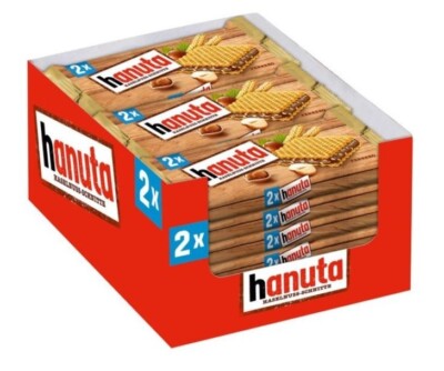 Ferrero HANUTA WAFER WITH HAZELNUT & COCOA (Box 18 packs-1.5oz) from USA Seller