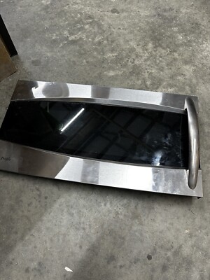 GE Microwave Door Assembly  WB56X10801  USED STAINLESS DOOR SOME SCRATCHES