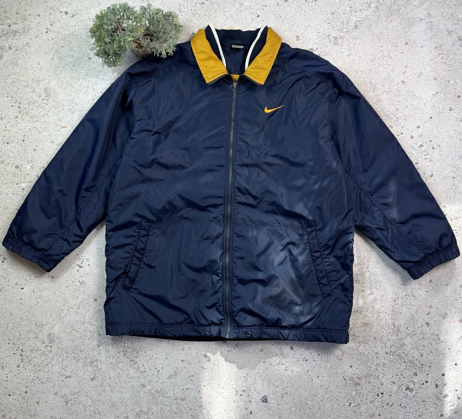 Vintage 90s Nike Blue Logo Jacket Blue Size XL Winter