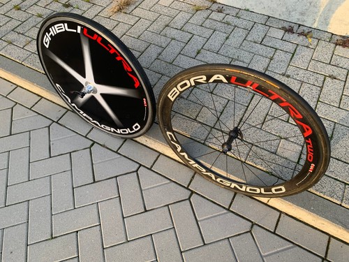 WOW Campagnolo GHIBLI + BORA Ultra Two 2 carbon wheelset black time trial disc - Picture 4 of 20