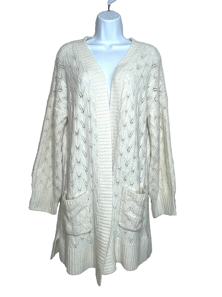 NWT Pink Rose Women's Front Cardigan Long Sleeve Sweater Blizzard