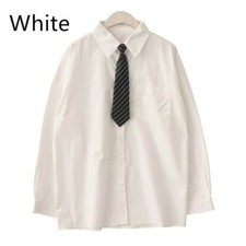 Camicia Donna Gotica Blusa Harajuku Punk Top Cravatta Casual Larga Retrò Chic